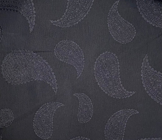 Black Jacquard Waters Patterned Fabric