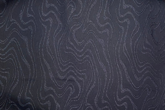 Black Jacquard Patterned too waved Fabric